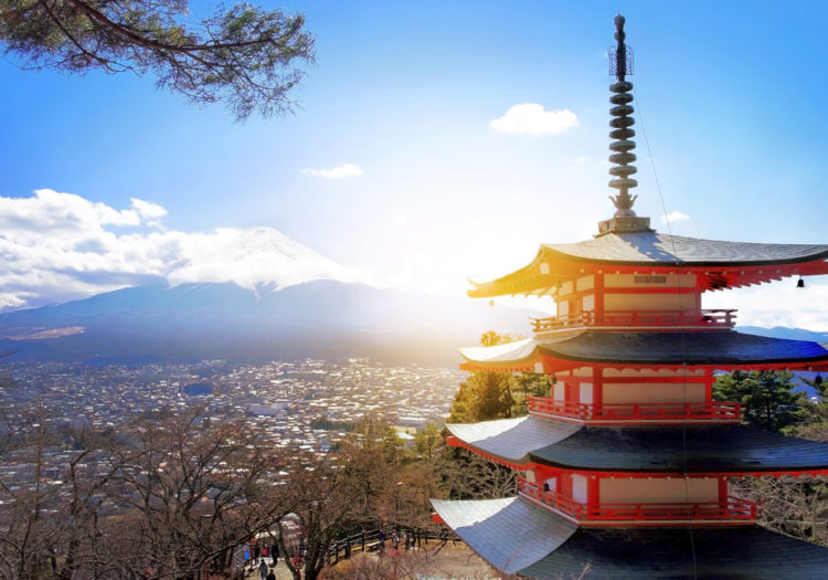 temple japonais levé du soleil